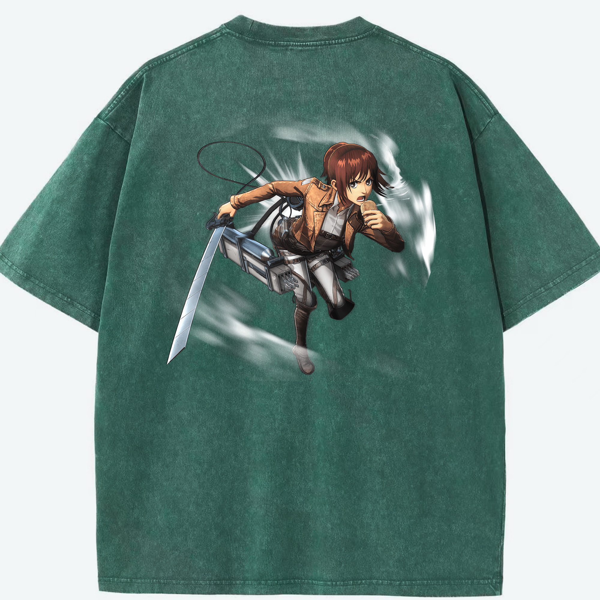 （画像用） 進撃の巨人 サシャ·ブラウス Attack on Titan Sasha Blaus 綿100% ヴィンテージ風 半袖Tシャツ（背面プリント）